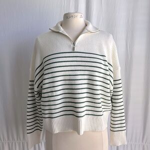 Mango knit pull over with green strips